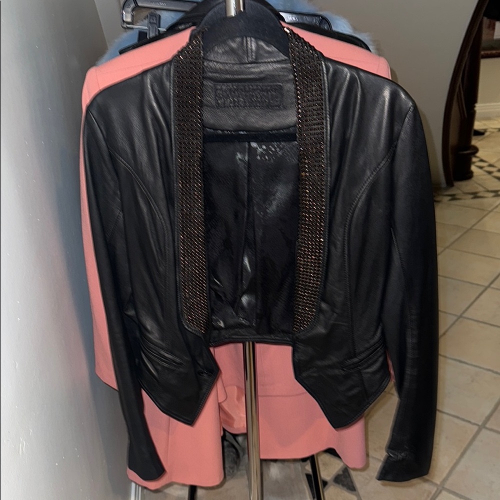 Amiri Jaded by Knight Women’s Black Leather Jacket